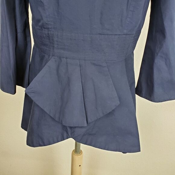 Eshakti blue long sleeve tailored peplum top - Picture 2 of 8